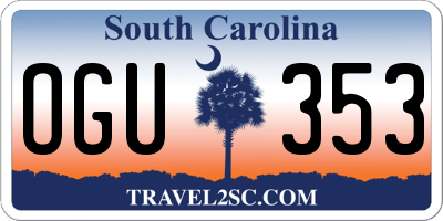 SC license plate OGU353