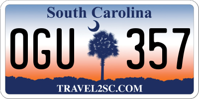 SC license plate OGU357