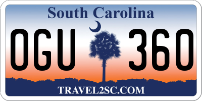 SC license plate OGU360