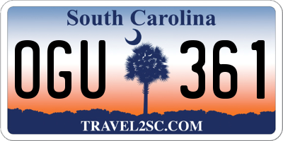 SC license plate OGU361