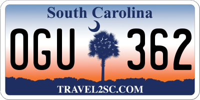 SC license plate OGU362