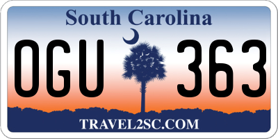 SC license plate OGU363