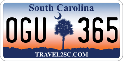 SC license plate OGU365