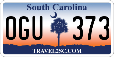 SC license plate OGU373