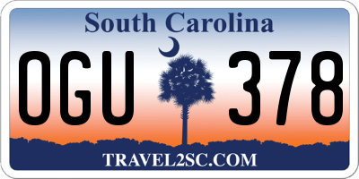 SC license plate OGU378