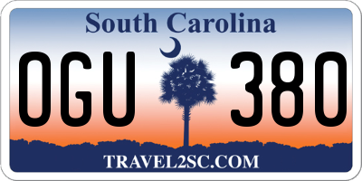 SC license plate OGU380