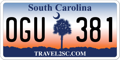 SC license plate OGU381