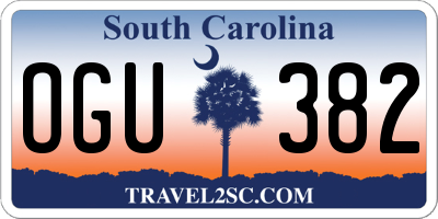 SC license plate OGU382