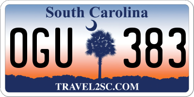 SC license plate OGU383