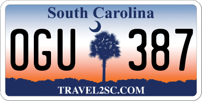 SC license plate OGU387