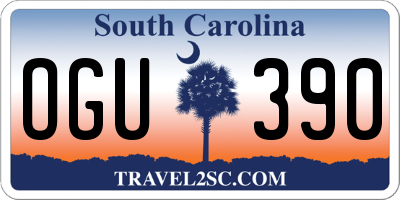 SC license plate OGU390