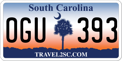SC license plate OGU393