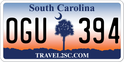 SC license plate OGU394