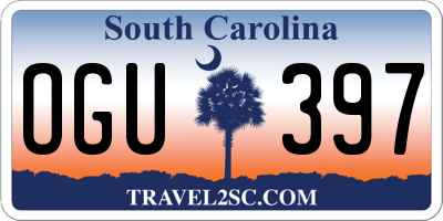 SC license plate OGU397