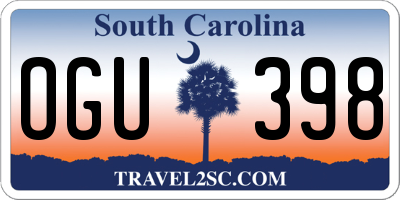 SC license plate OGU398