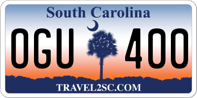 SC license plate OGU400