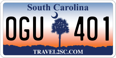 SC license plate OGU401