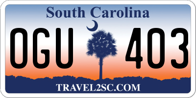 SC license plate OGU403