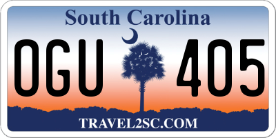 SC license plate OGU405