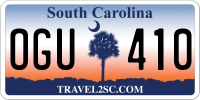 SC license plate OGU410