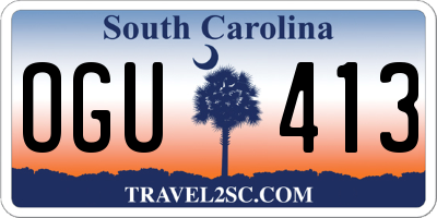 SC license plate OGU413