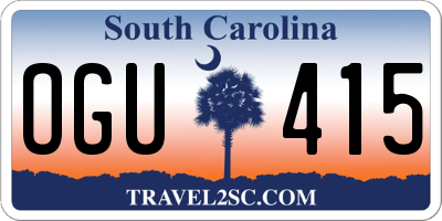 SC license plate OGU415