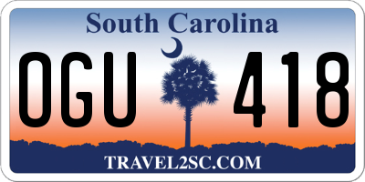 SC license plate OGU418