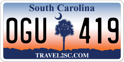 SC license plate OGU419
