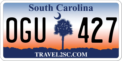 SC license plate OGU427