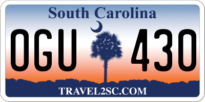 SC license plate OGU430