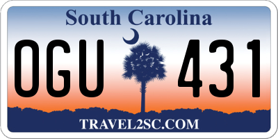 SC license plate OGU431