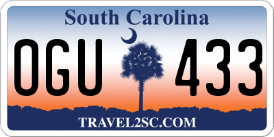 SC license plate OGU433