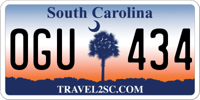 SC license plate OGU434
