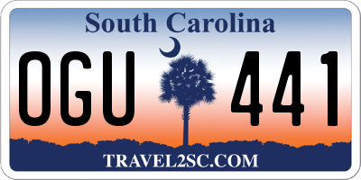 SC license plate OGU441