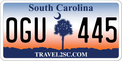 SC license plate OGU445