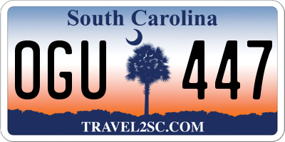 SC license plate OGU447