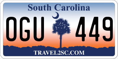 SC license plate OGU449