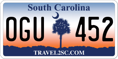 SC license plate OGU452