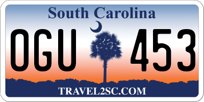 SC license plate OGU453