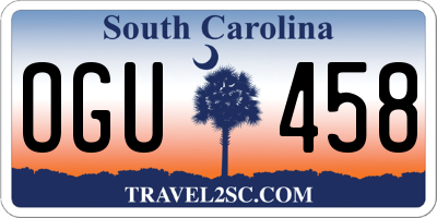 SC license plate OGU458