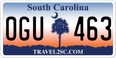 SC license plate OGU463