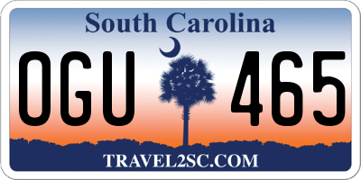 SC license plate OGU465