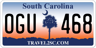SC license plate OGU468