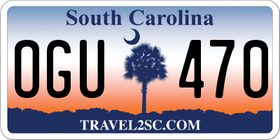 SC license plate OGU470