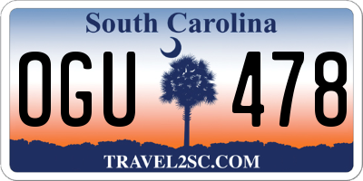 SC license plate OGU478