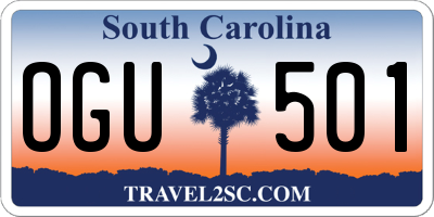 SC license plate OGU501