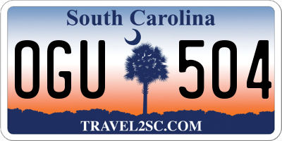 SC license plate OGU504