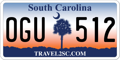 SC license plate OGU512