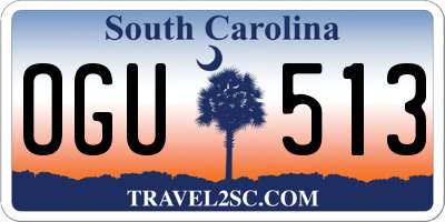 SC license plate OGU513
