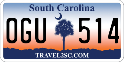 SC license plate OGU514